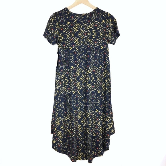 LULAROE Carly Dress T Shirt Short Sleeve Aztec Southwestern Hi Lo Hem XXS NWT - Picture 3 of 9